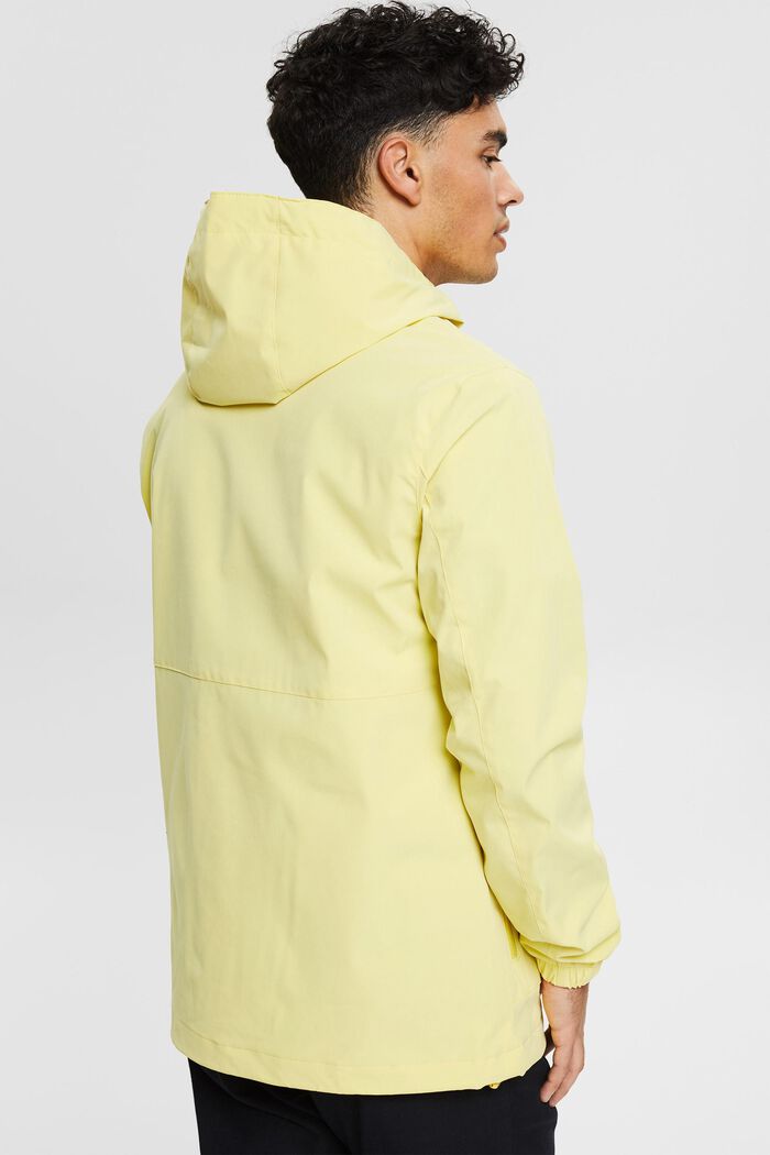 Hooded outdoor jacket made of recycled material, YELLOW, detail image number 3