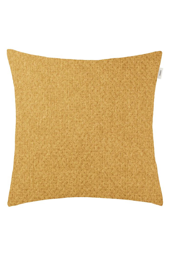 Woven decorative cushion cover, MUSTARD, overview