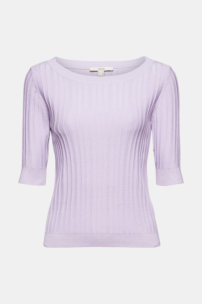 T-shirt with ribbed texture, LILAC, detail image number 2