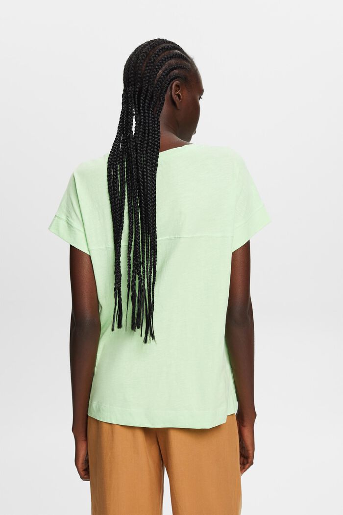 V-neck cotton t-shirt, CITRUS GREEN, detail image number 3