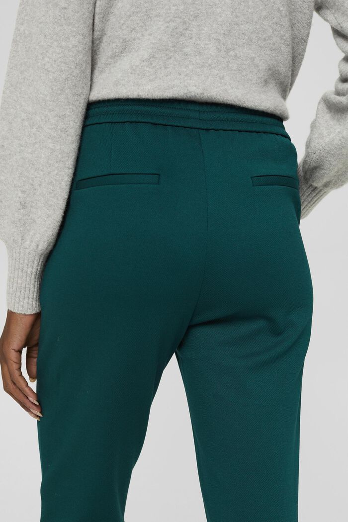 Tracksuit bottoms with an elasticated waistband, made of recycled material, DARK TEAL GREEN, detail image number 5