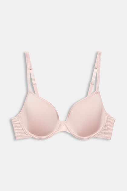 Recycled: padded underwire bra made of microfibre, OLD PINK, overview