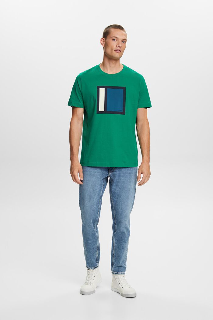 Graphic Cotton Jersey T-Shirt, DARK GREEN, detail image number 1