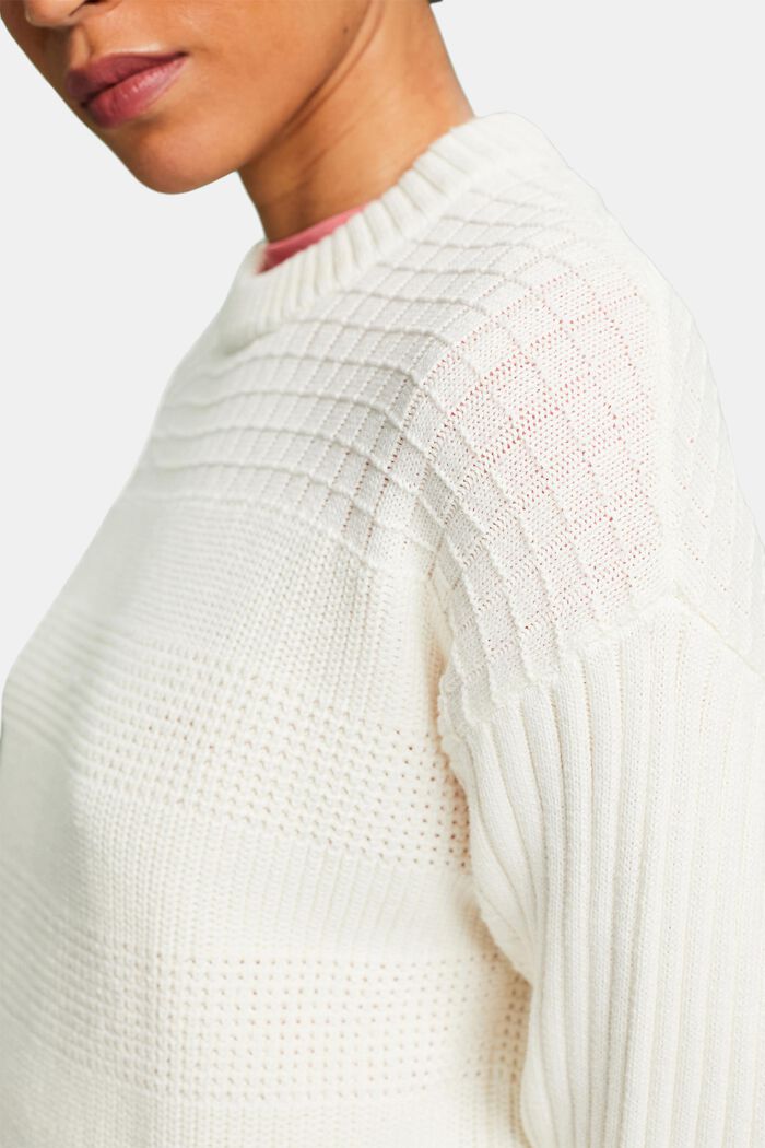 Structured Round Neck Sweater, ICE, detail image number 3