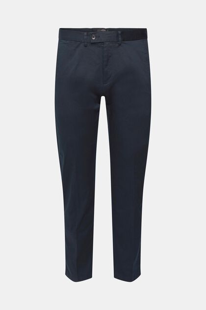 Stretch cotton chinos, NAVY, overview