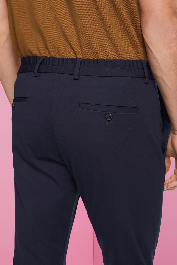 Piqué jersey suit trousers, NAVY, detail image number 4