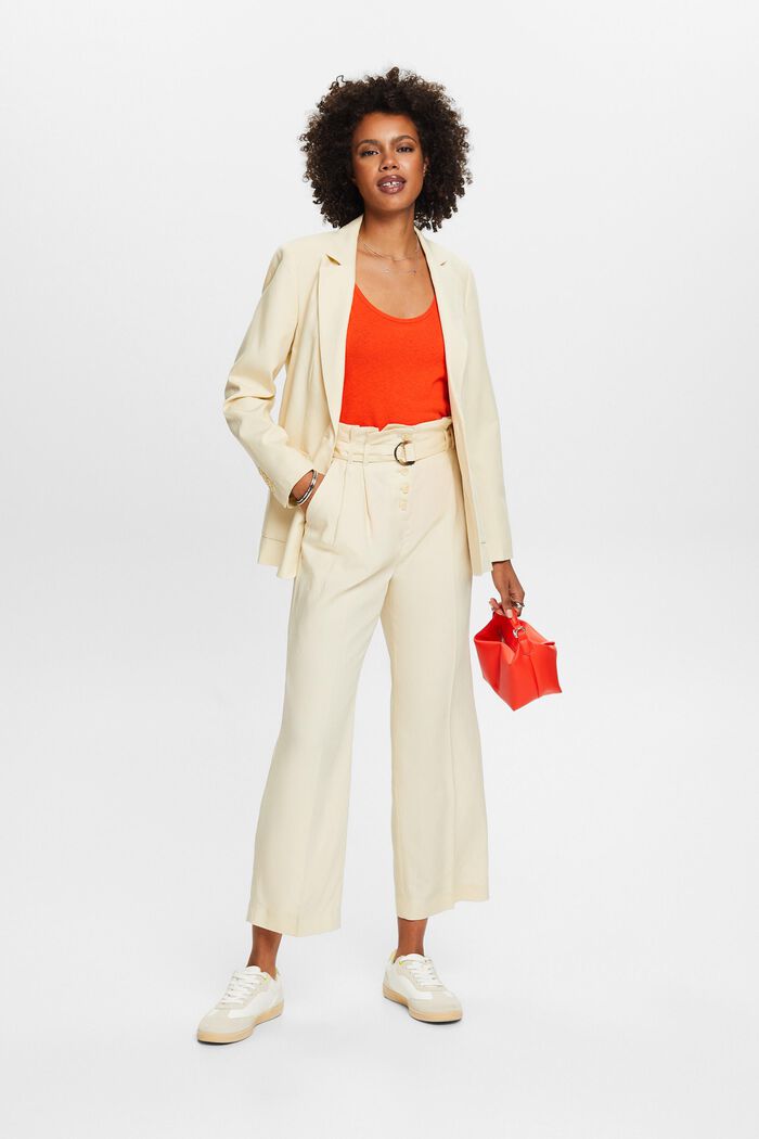 Mix and Match Cropped High-Rise Culotte Pants, SAND, detail image number 1
