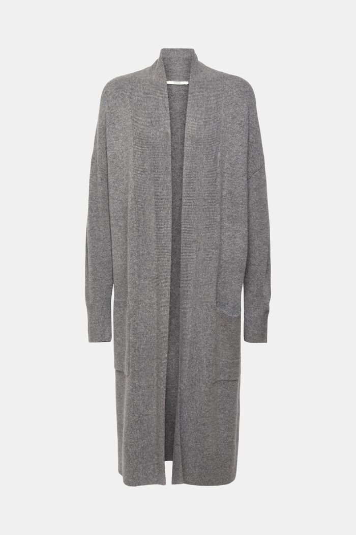 Long wool blend cardigan