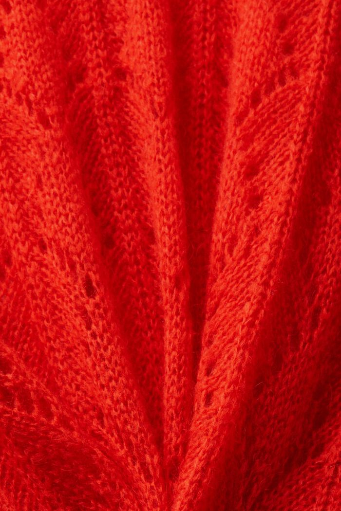 Open-Knit Wool-Blend Sweater, RED, detail image number 5