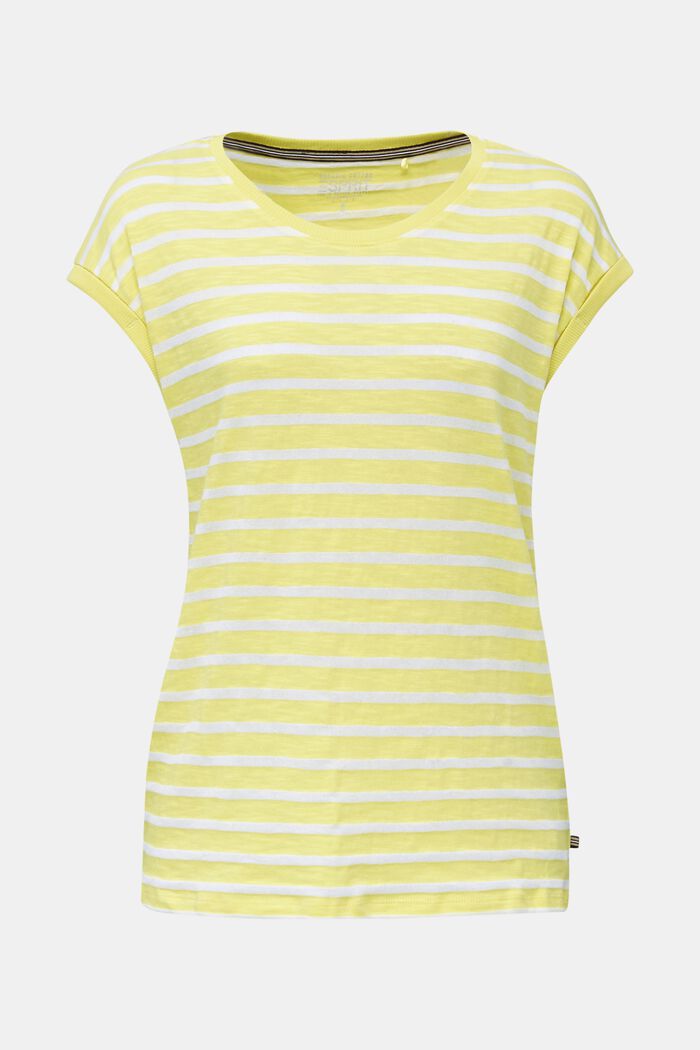 Slub top with ribbed trims, BRIGHT YELLOW, detail image number 0