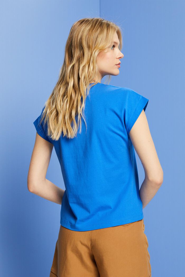 Basic t-shirt, 100% cotton, BRIGHT BLUE, detail image number 3