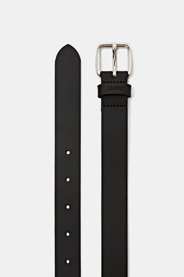 Narrow leather belt, BLACK, detail image number 1