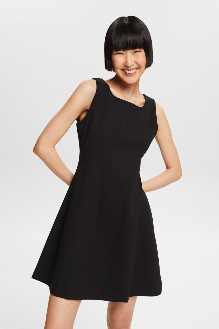 Sleeveless Punto Mini Dress, BLACK, detail image number 0