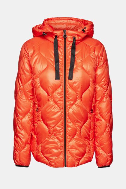 Quilted puffer jacket with a hood