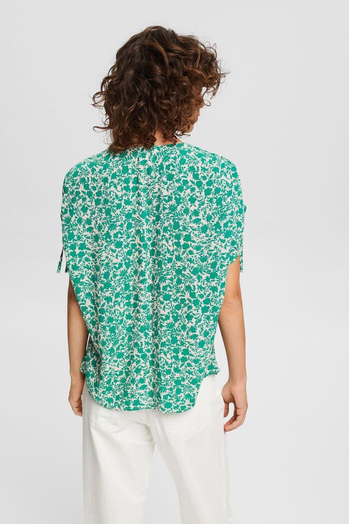 Blouse with a floral pattern, LENZING™ ECOVERO™, NUDE, detail image number 3