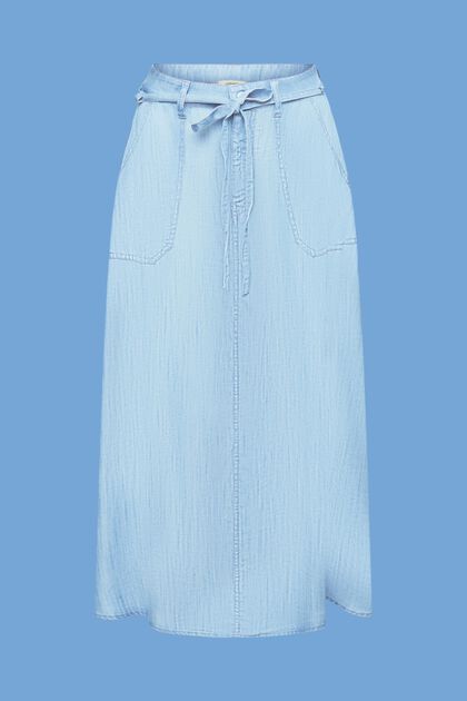 Made of TENCEL™: Denim-look midi skirt