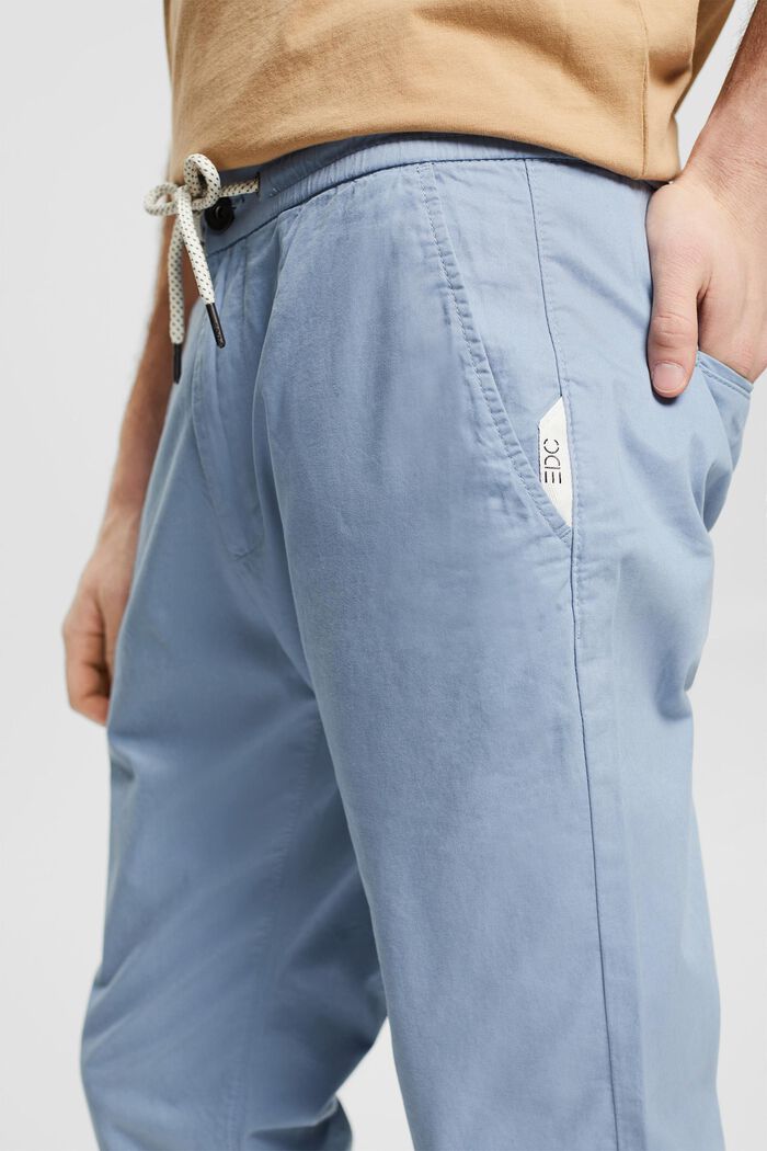 Lightweight chinos with drawstring ties, BLUE, detail image number 0