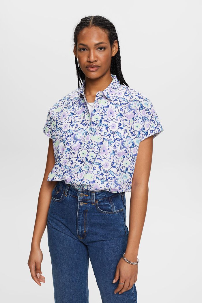 ESPRIT - Cotton blouse with floral print at our online shop