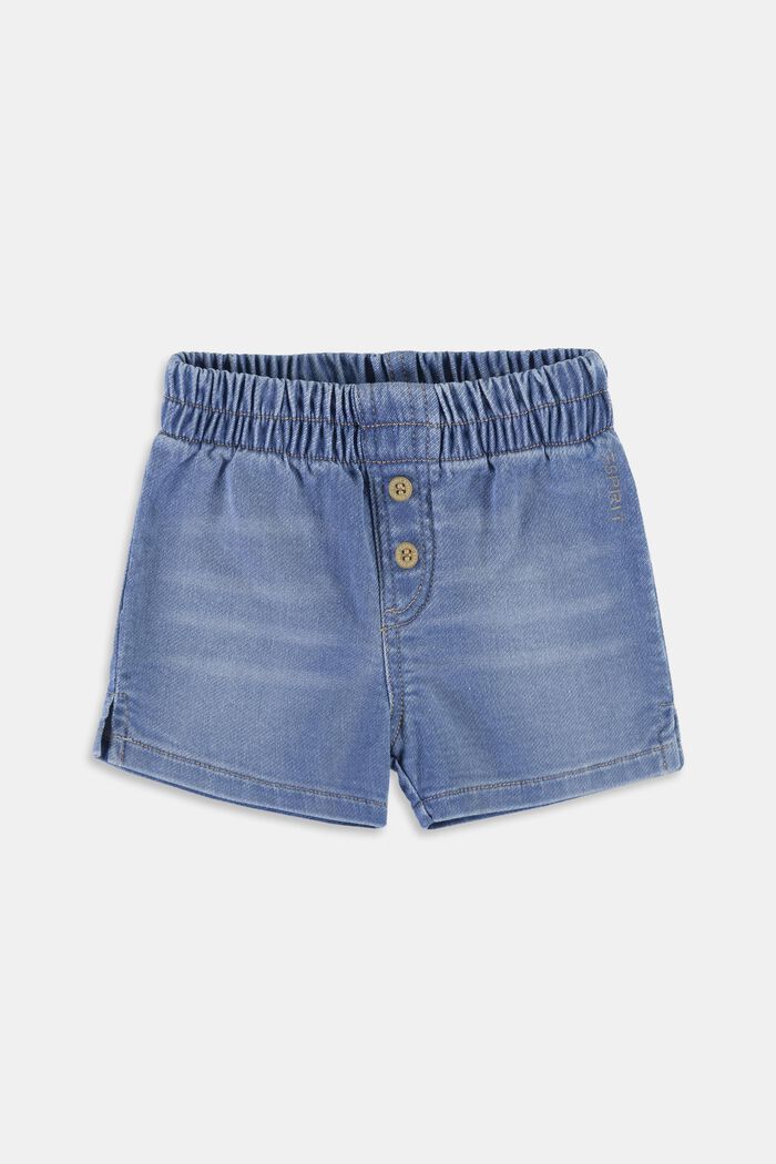 Denim shorts in comfy tracksuit fabric