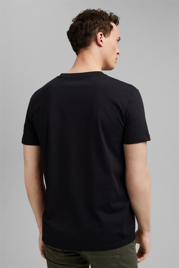 Jersey T-shirt with a print, 100% organic cotton, BLACK, detail image number 3