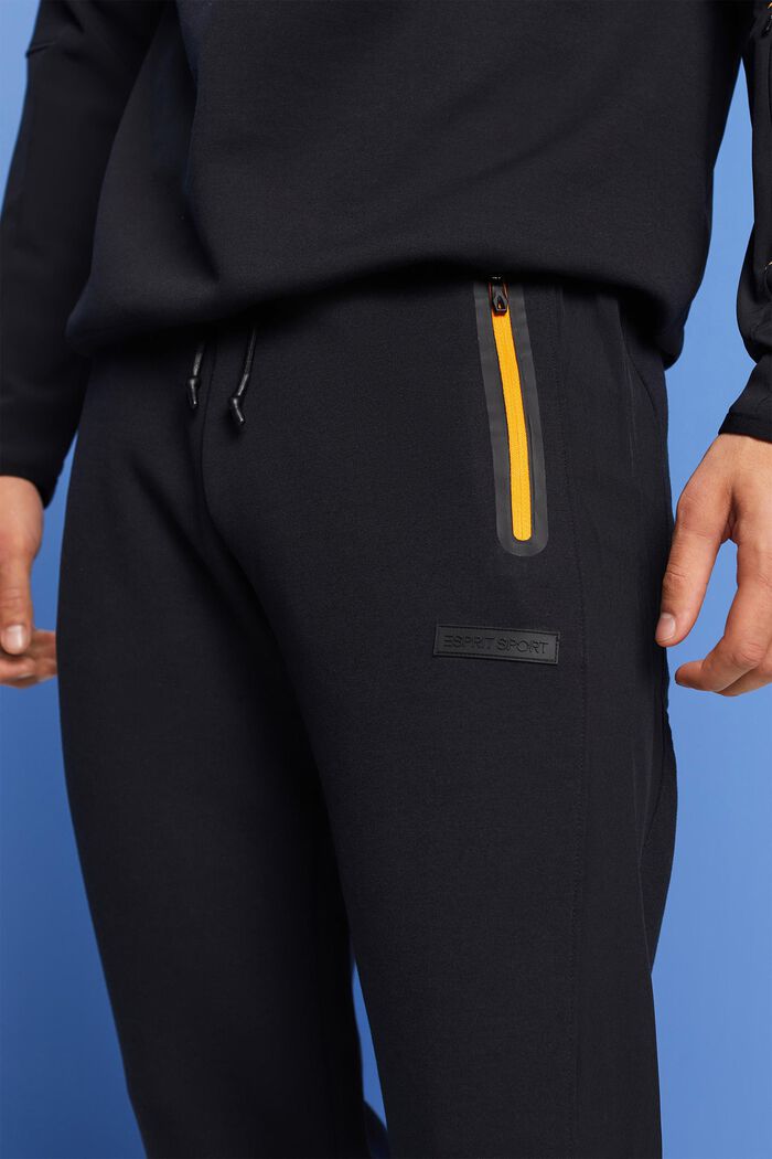 Contrast Zip Jogger Pants, BLACK, detail image number 2