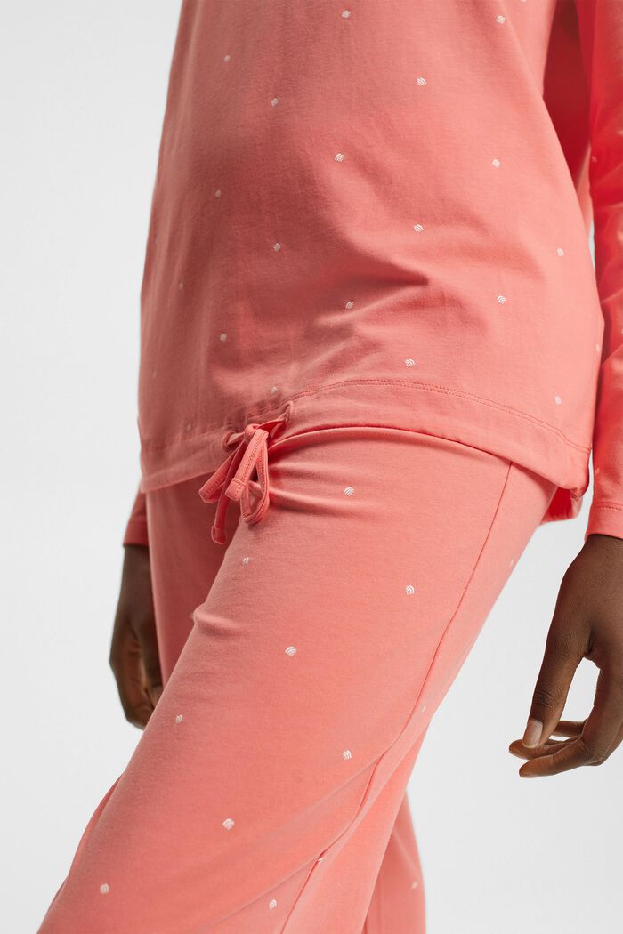 Cotton pyjamas with all-over pattern, CORAL, detail image number 4