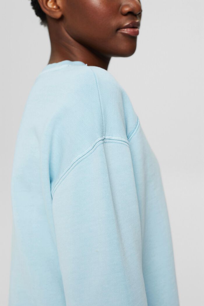 Pure cotton sweatshirt, GREY BLUE, detail image number 0