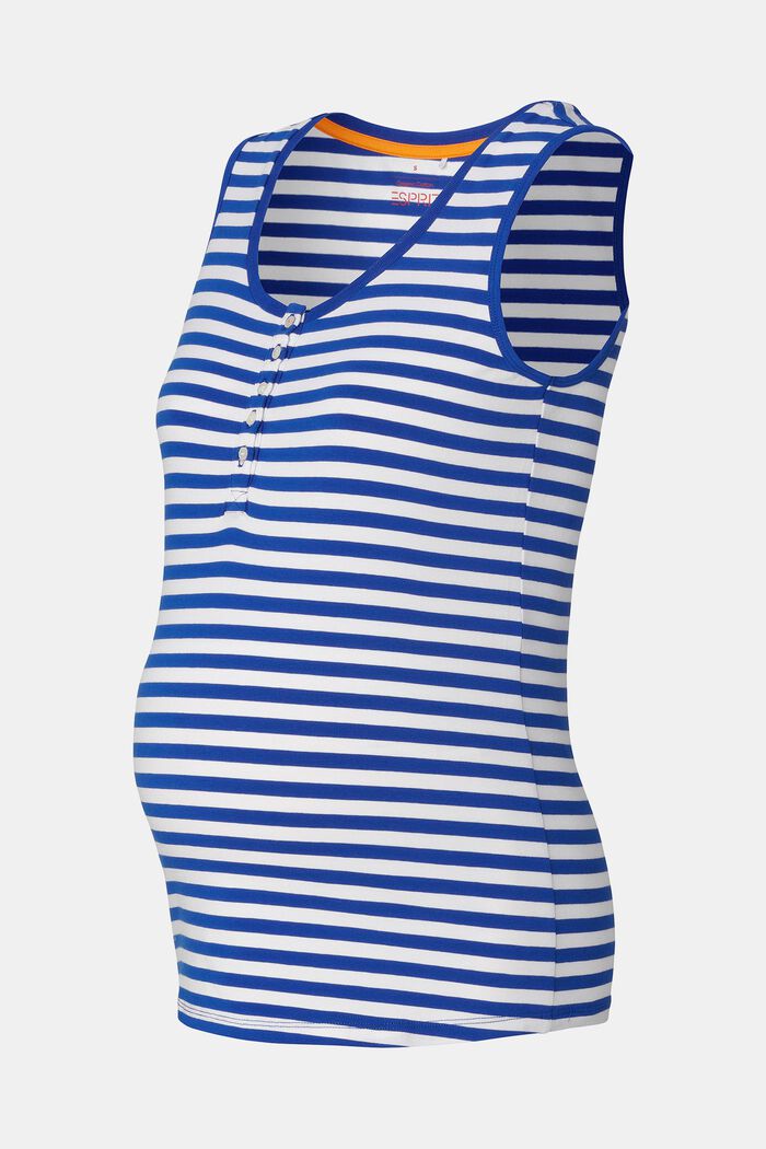 MATERNITY Striped Sleeveless T-Shirt, ELECTRIC BLUE, detail image number 5