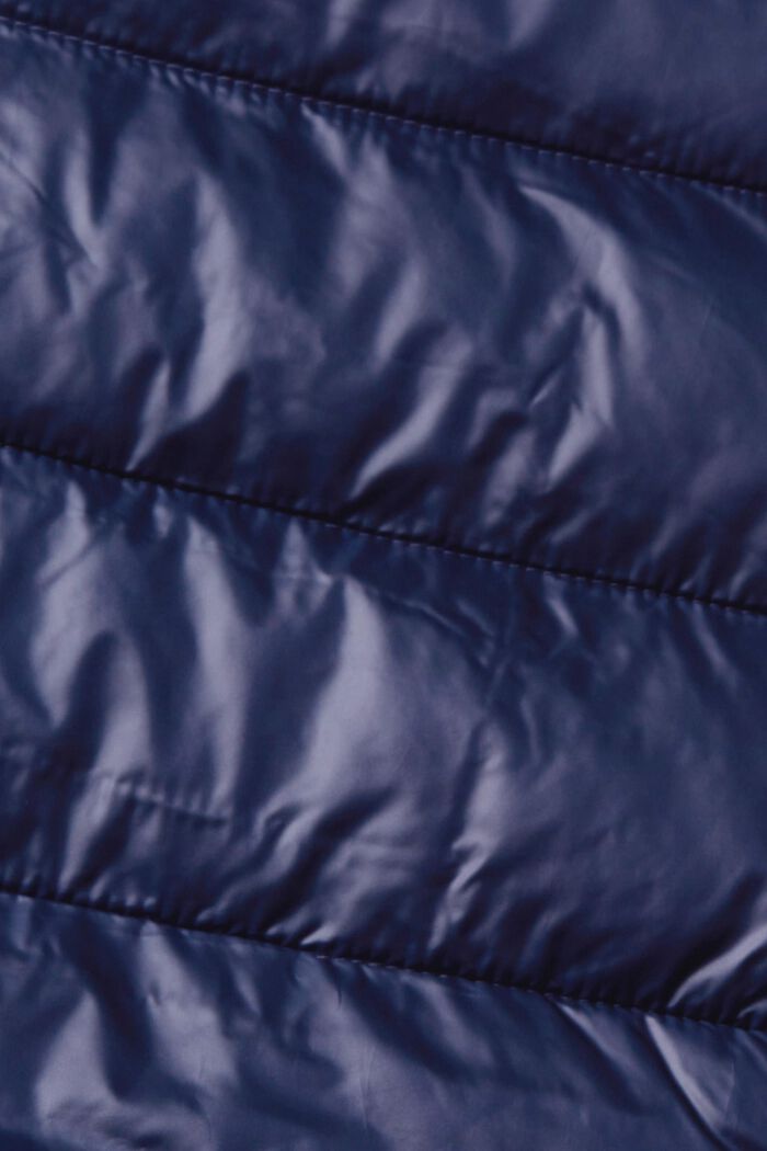 Made of recycled material: quilted body warmer with detachable hood, NAVY, detail image number 1