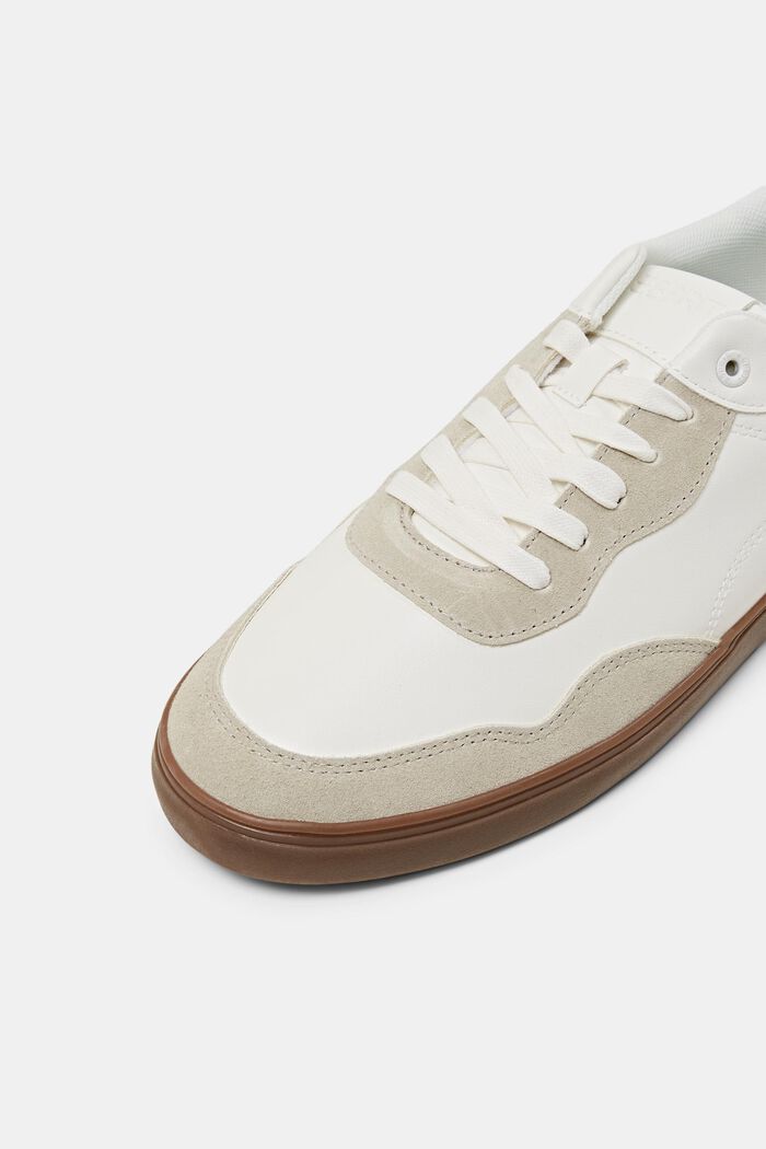 Faux Leather Sneakers, OFF WHITE, detail image number 3