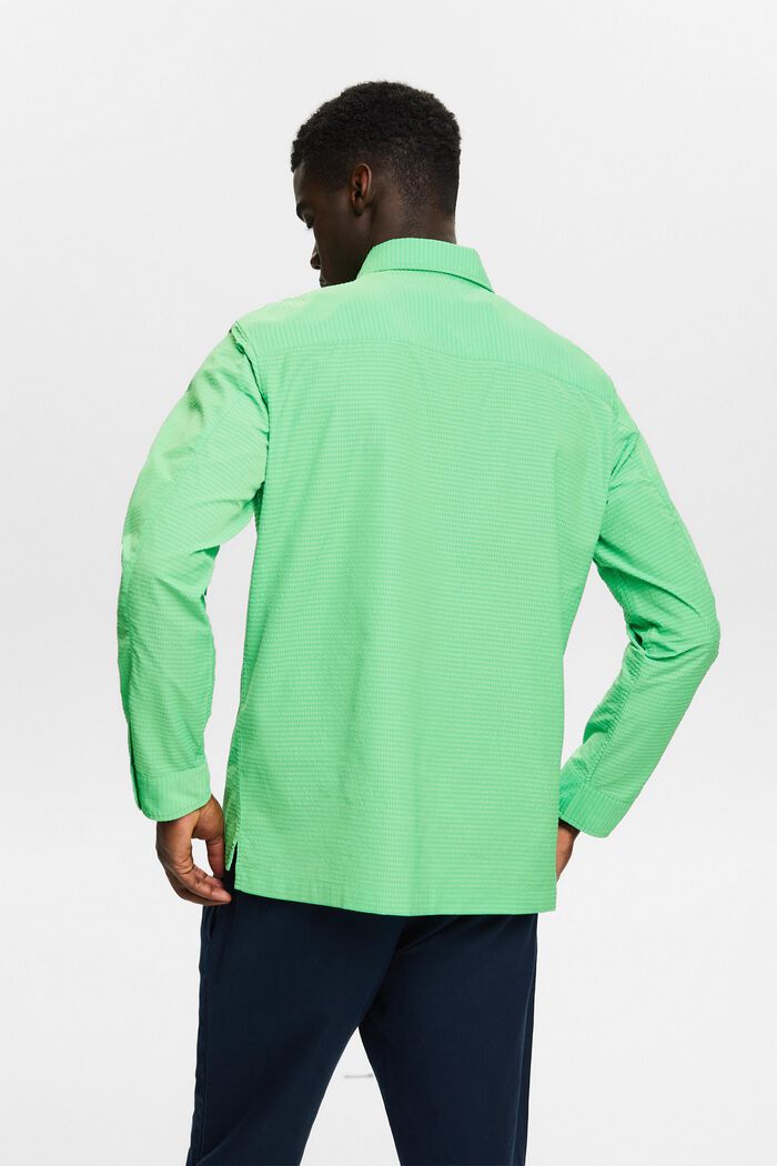 Textured Long-Sleeve Shirt, CITRUS GREEN, detail image number 2