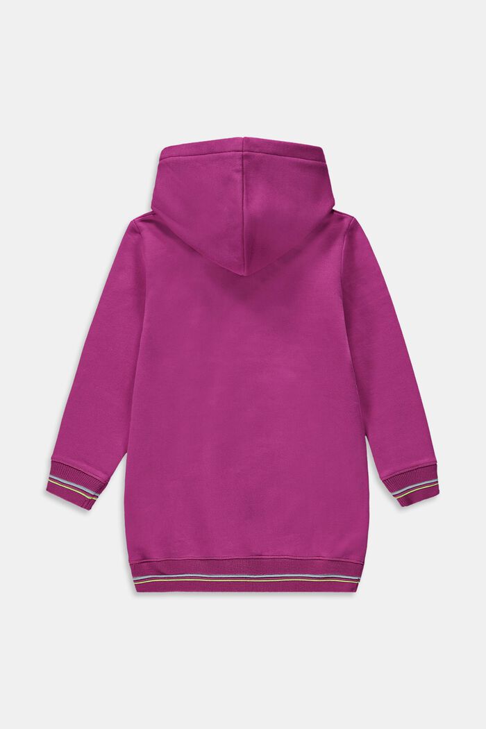 Hoodie with heart print, DARK PINK, overview