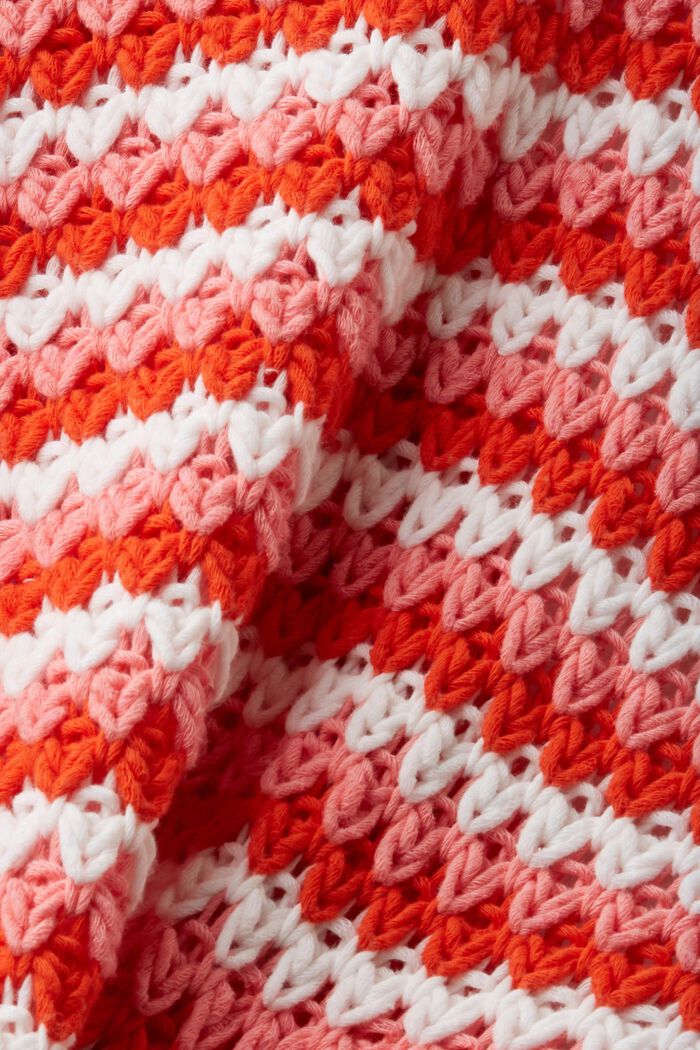 Chunky knit V-necked cardigan, ORANGE RED, detail image number 4