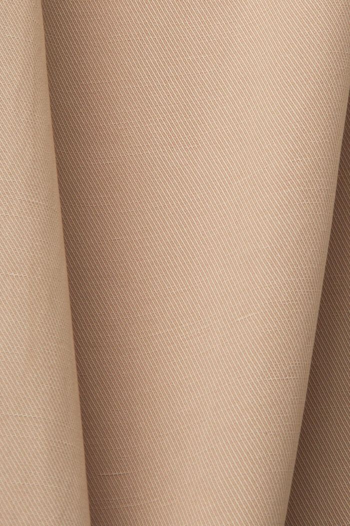 High-rise wide leg linen blend trousers with belt, TAUPE, detail image number 5