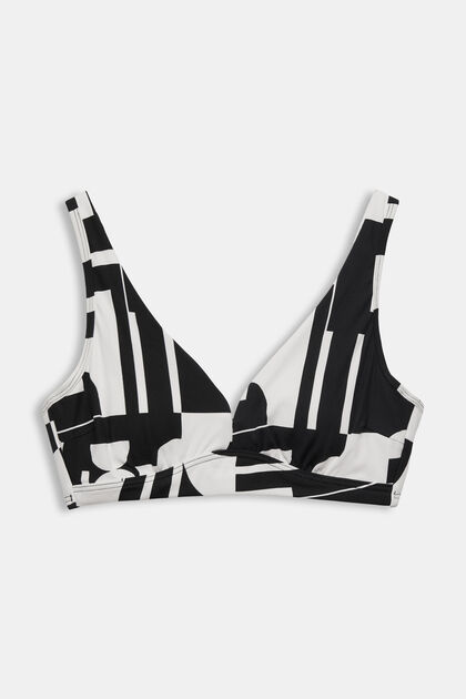 ESPRIT - Padded bikini top with retro print for big cups at our online shop
