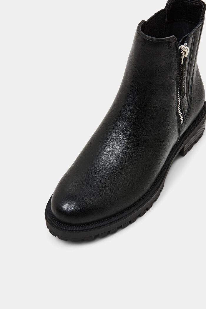Vegan: faux leather ankle boots, BLACK, detail image number 3
