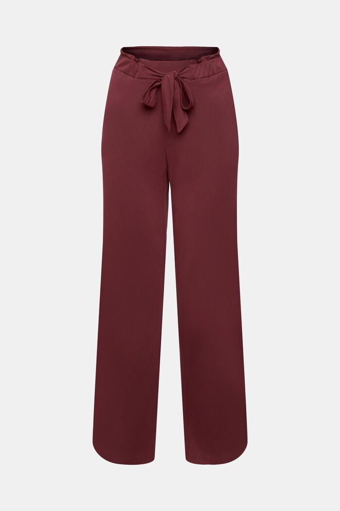 Pyjama bottoms with fixed tie belt, TENCEL™, BORDEAUX RED, detail image number 2