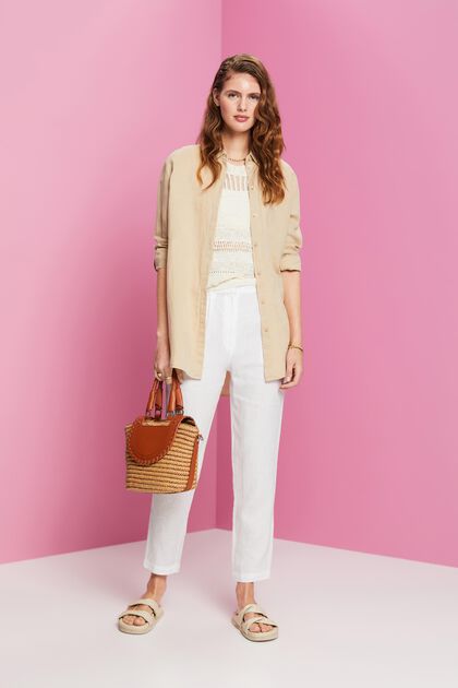 Cropped linen trousers