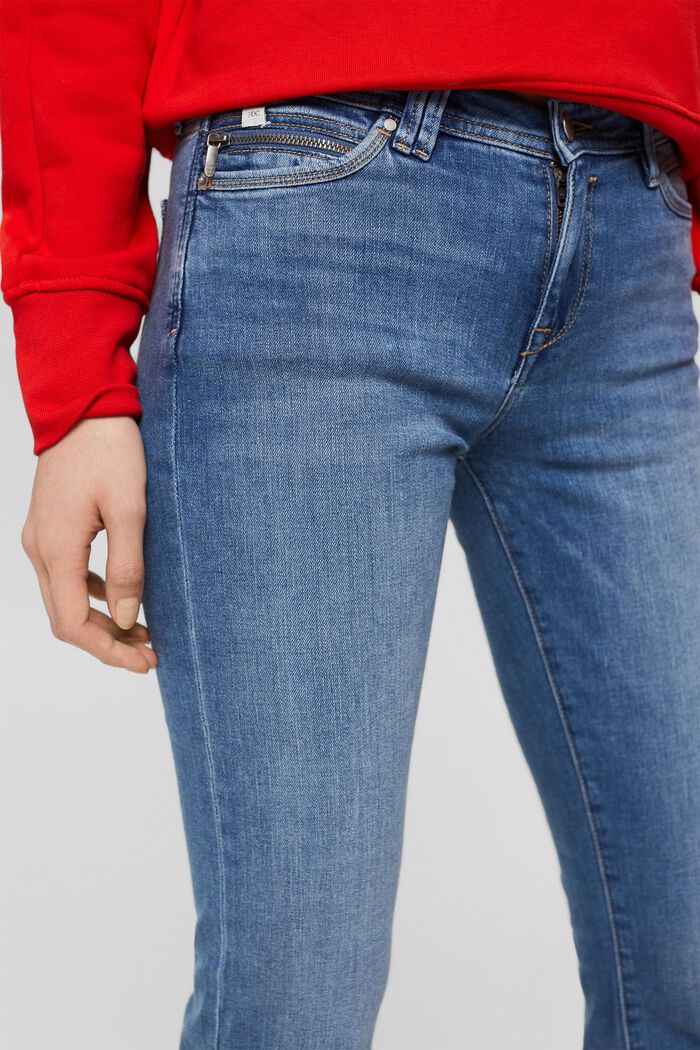 Low-rise stretch jeans, BLUE MEDIUM WASHED, detail image number 0