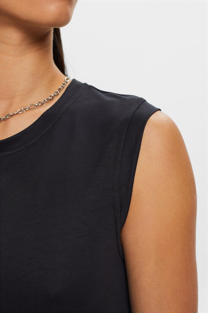 Sleeveless Midi Shirtdress, BLACK, detail image number 2