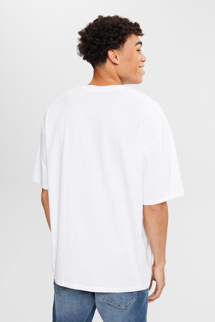 Oversized T-shirt with a logo print, WHITE, detail image number 3