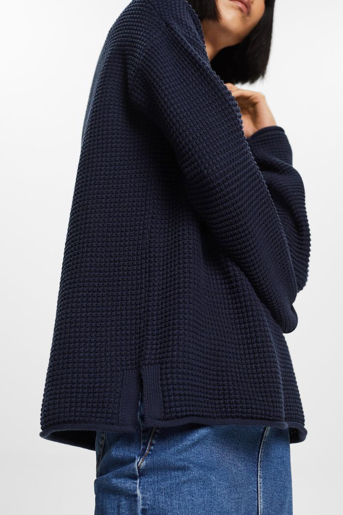 Textured Knit Sweater, NAVY, detail image number 2