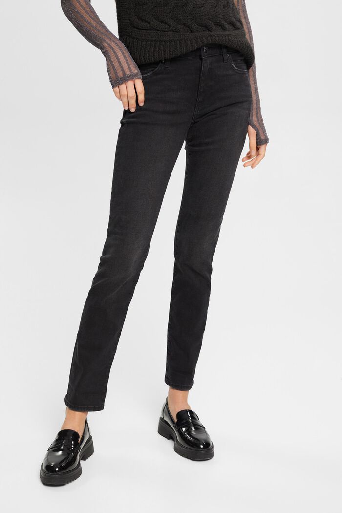 Straight leg jeans, BLACK DARK WASHED, detail image number 0
