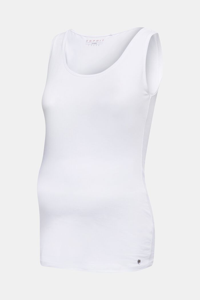 Stretch cotton vest, WHITE, detail image number 0