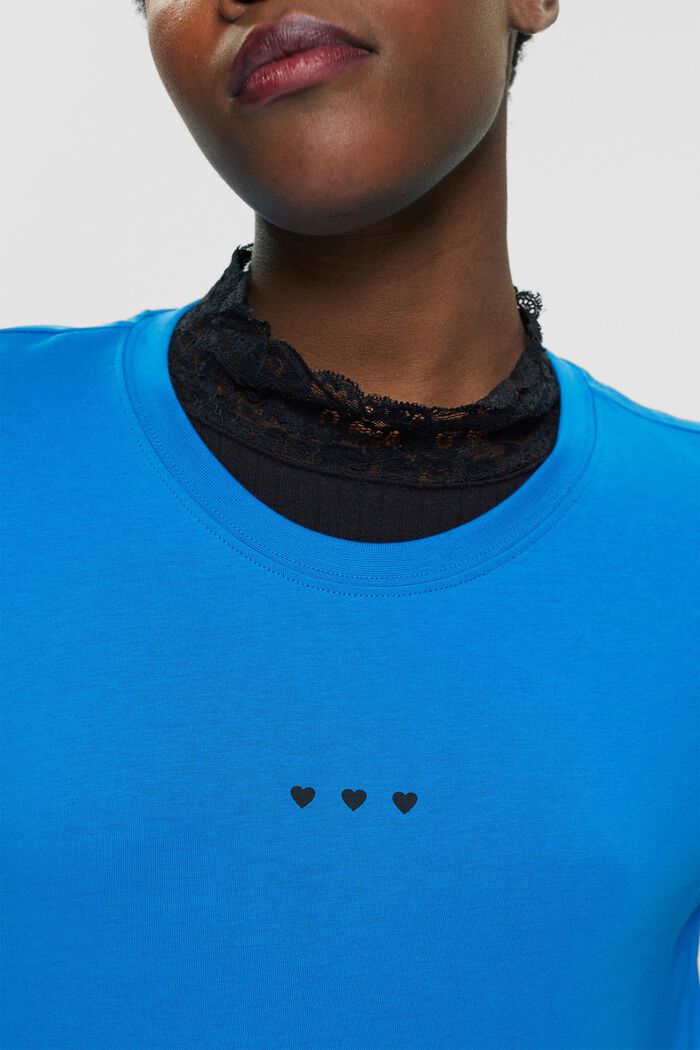 T-shirt with heart print, BLUE, detail image number 2