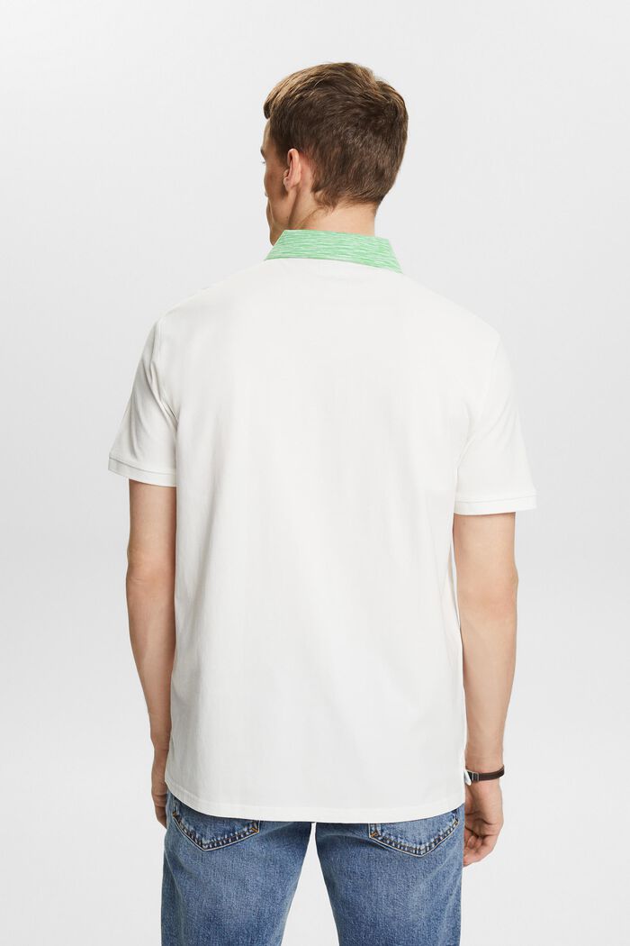 Space-Dyed Collar Polo Shirt, OFF WHITE, detail image number 2