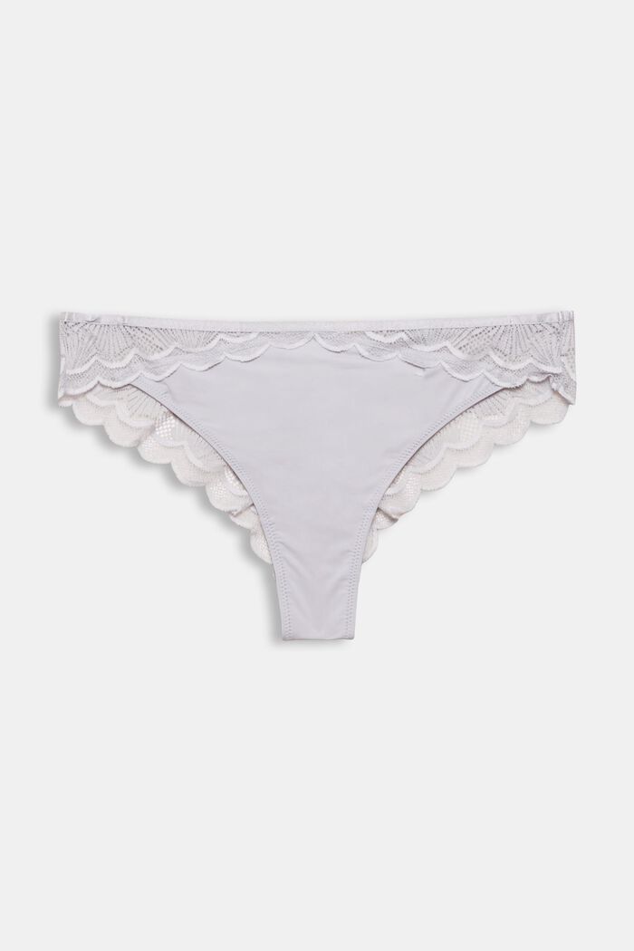 Recycled: Brazilian briefs with lace, LIGHT BLUE LAVENDER, overview
