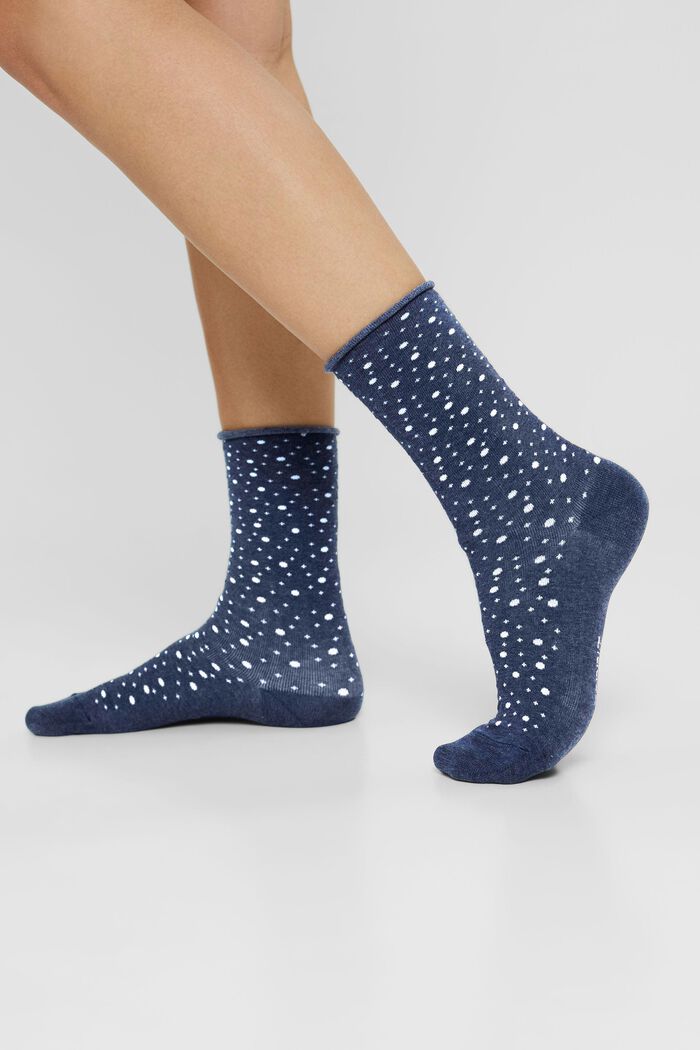 5-pack of socks with rolled cuffs, BLUE/NAVY, detail image number 2