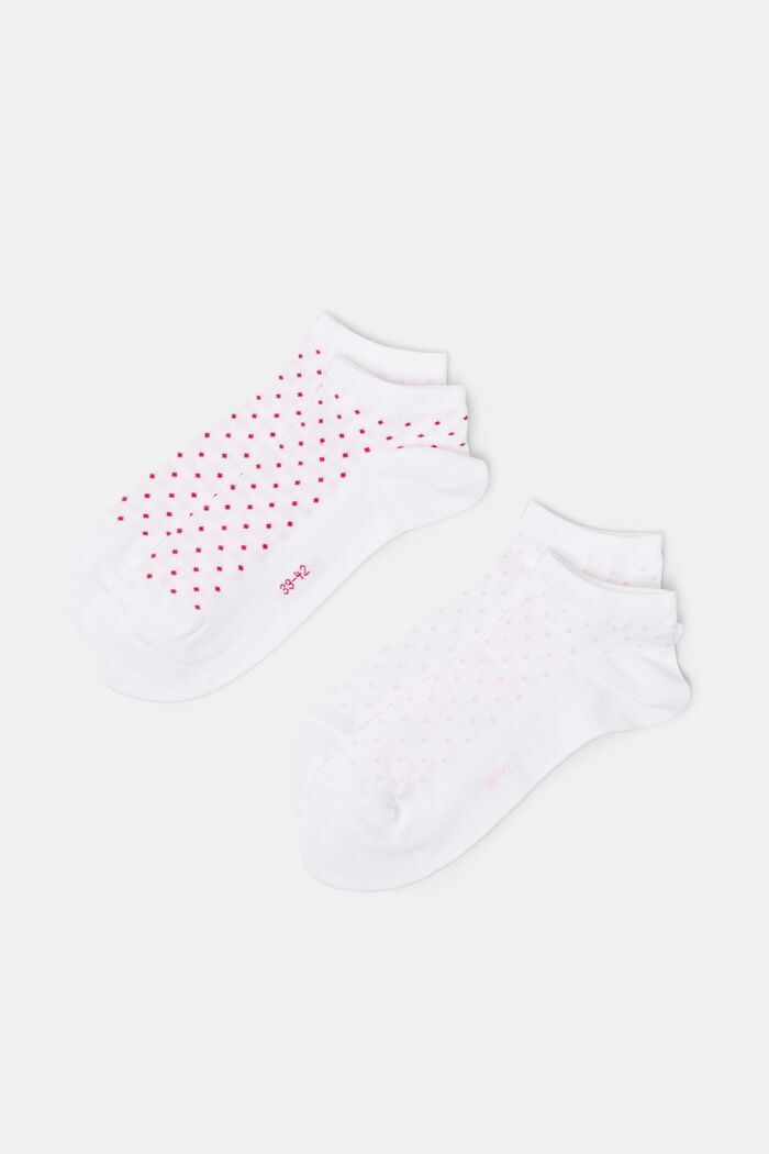 2-Pack Dotted Sneaker Socks, OFF WHITE, detail image number 0