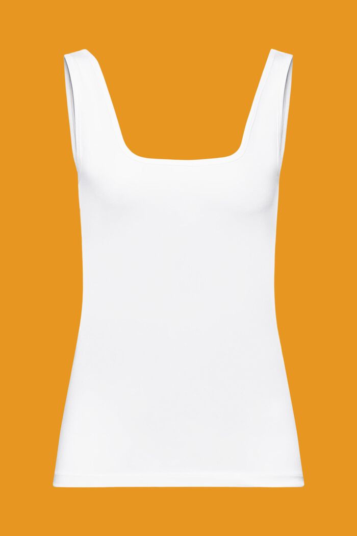 Plain cotton vest, WHITE, detail image number 5